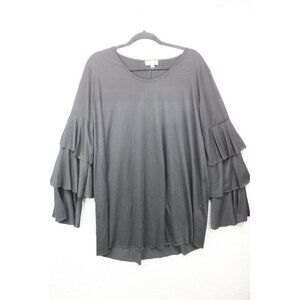 Umgee Long Tiered Bell Sleeve Tunic Top-Size Medium-Hi-Lo